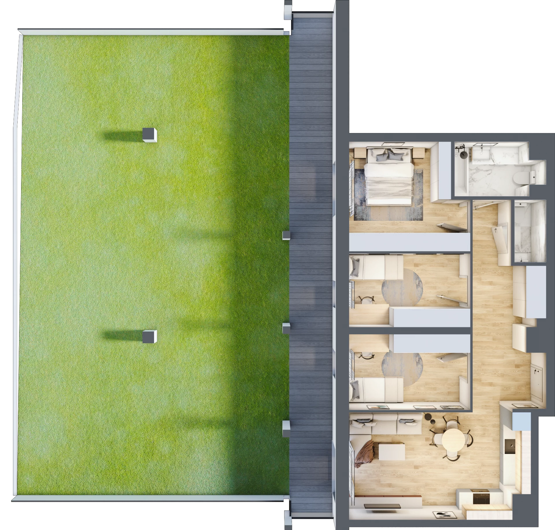 4 pokoje, mieszkanie 71,53 m², piętro 1, oferta nr D/013, Dworzysko Park, Rzeszów, Przybyszówka, ul. Technologiczna