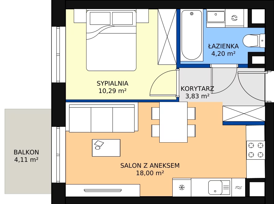Zalety mieszkania 36.32 m², D/040
