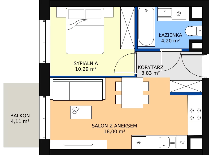 Zalety mieszkania 36.32 m², D/049