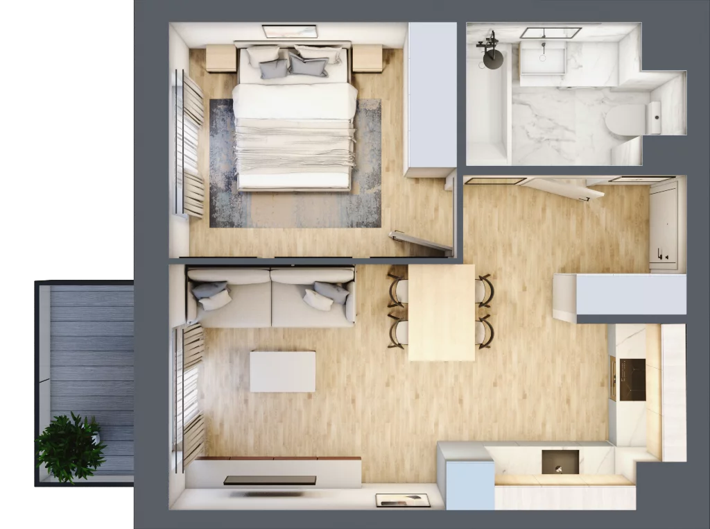2 pokoje, mieszkanie 36,32 m², piętro 5, oferta nr D/049, Dworzysko Park, Rzeszów, Przybyszówka, ul. Technologiczna
