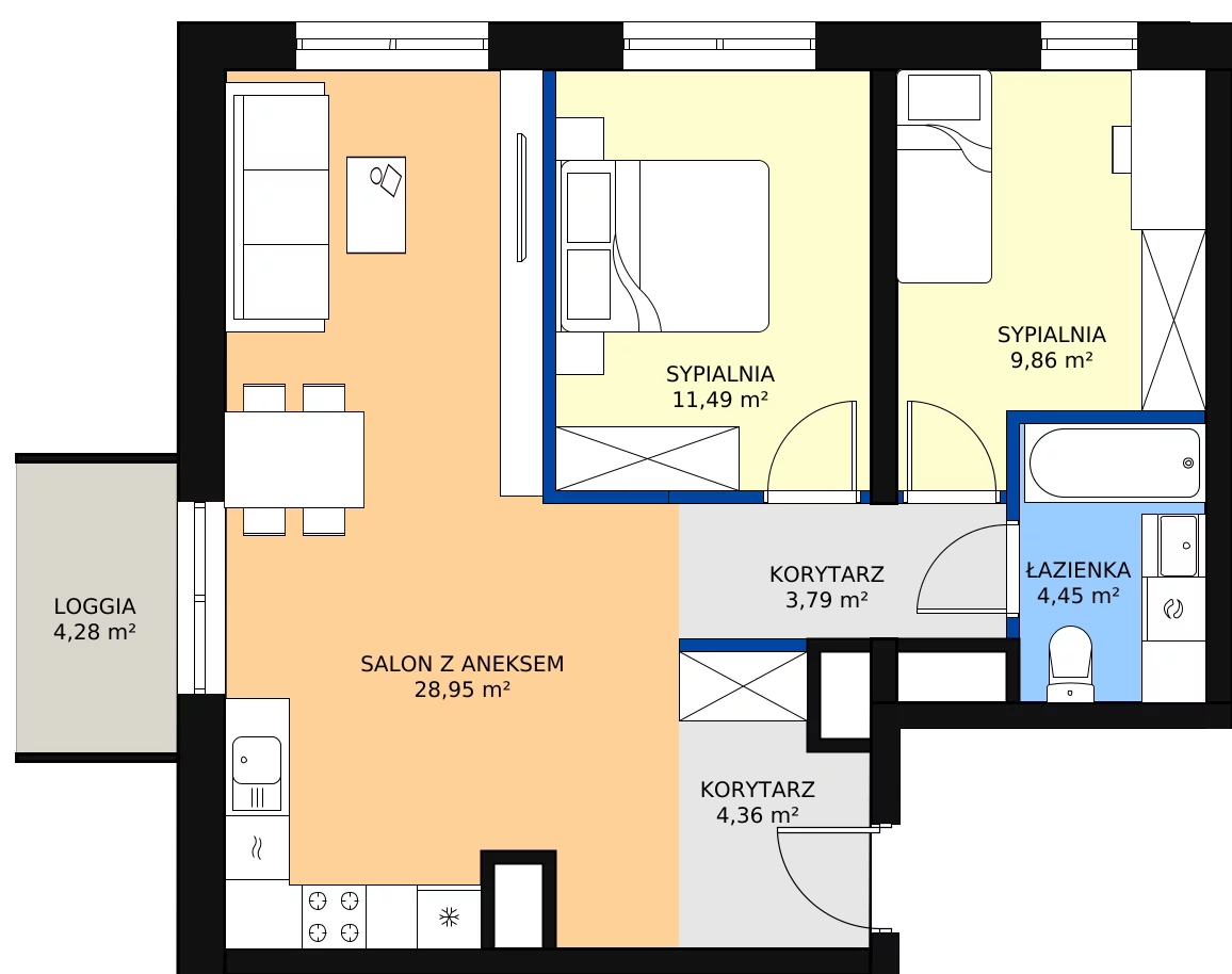 Zalety mieszkania 63.11 m², D/080