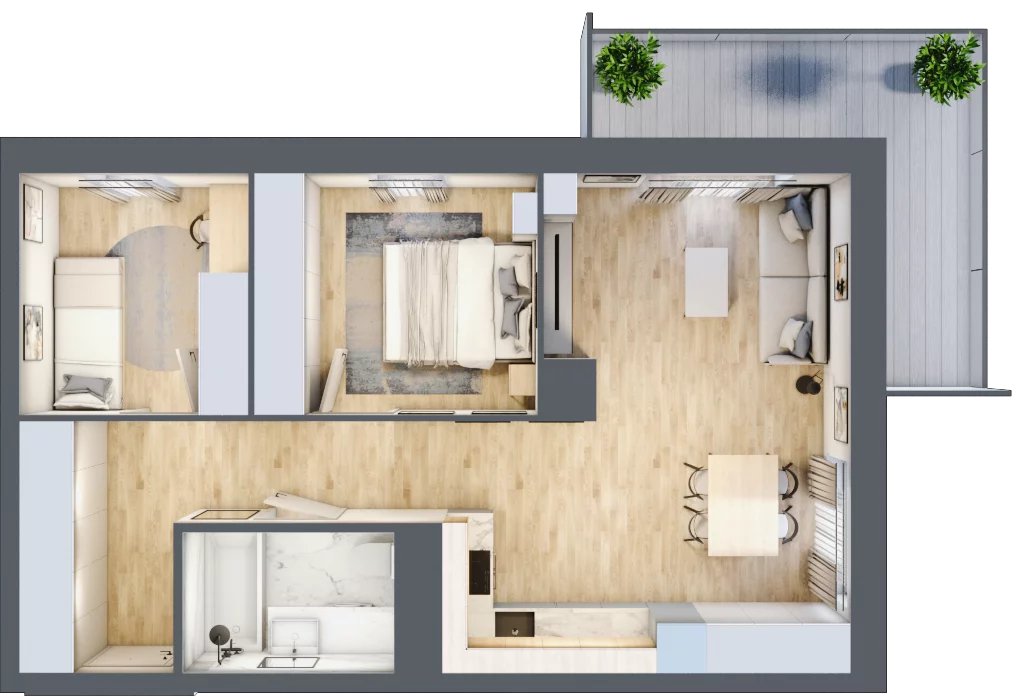 3 pokoje, mieszkanie 56,99 m², piętro 11, oferta nr D/086, Dworzysko Park, Rzeszów, Przybyszówka, ul. Technologiczna