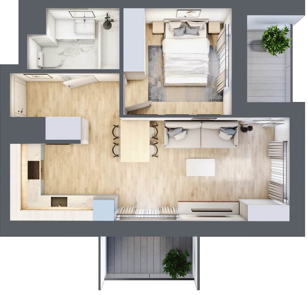 2 pokoje, mieszkanie 39,23 m², piętro 12, oferta nr D/092, Dworzysko Park, Rzeszów, Przybyszówka, ul. Technologiczna