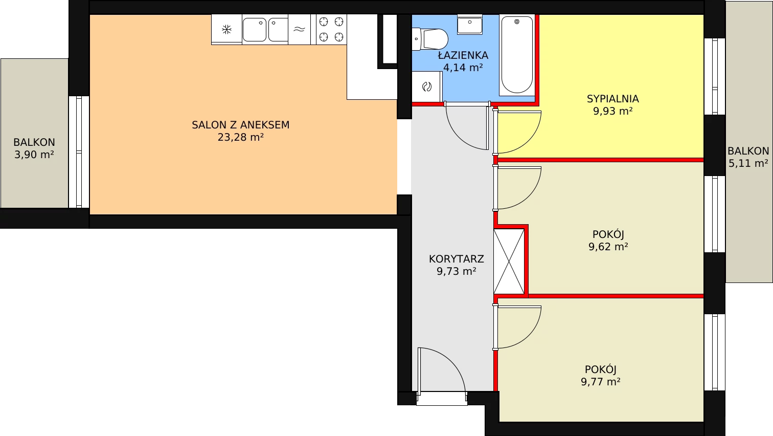 Mieszkanie 66,47 m², piętro 2, oferta nr M12.4, Literacka Skwer - etap A, Poznań, Strzeszyn, ul. Literacka