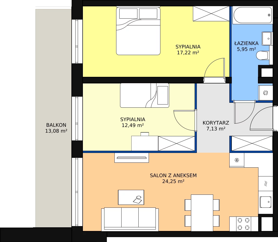 Zalety apartamentu 67.04 m², B1.6.2