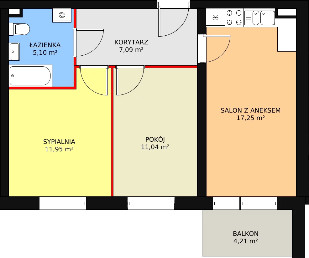 Mieszkanie 52,43 m², parter, oferta nr 1/M1, Cukrownia Apartamenty - Etap III, Szczecin, Zachód, Gumieńce, ul. Floriana Krygiera