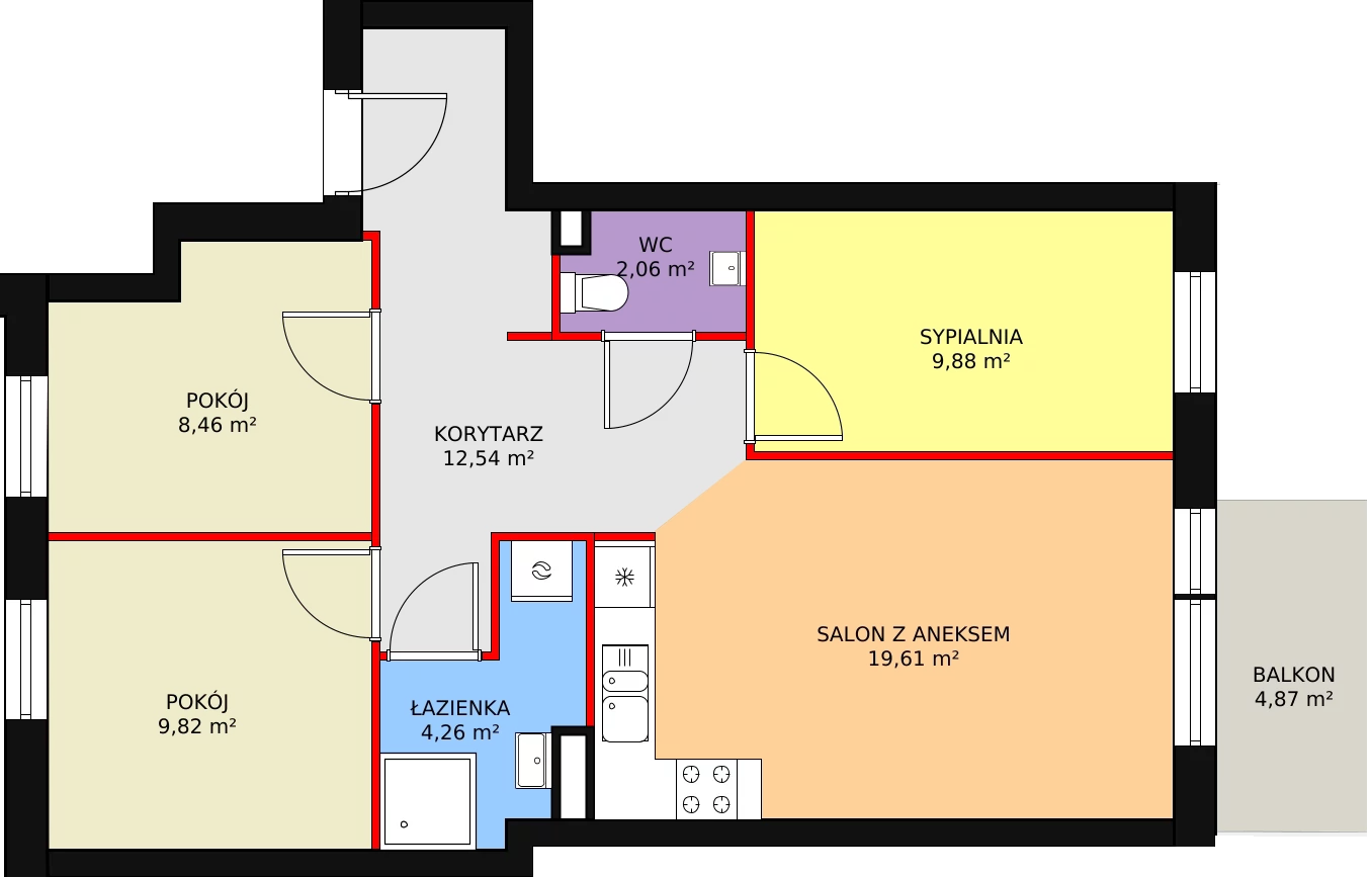 4 pokoje, mieszkanie 66,63 m², parter, oferta nr 3/M4, Cukrownia Apartamenty - Etap III, Szczecin, Zachód, Gumieńce, ul. Floriana Krygiera