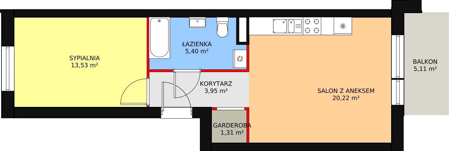 Mieszkanie 44,41 m², piętro 1, oferta nr 3/M5, Cukrownia Apartamenty - Etap III, Szczecin, Zachód, Gumieńce, ul. Floriana Krygiera