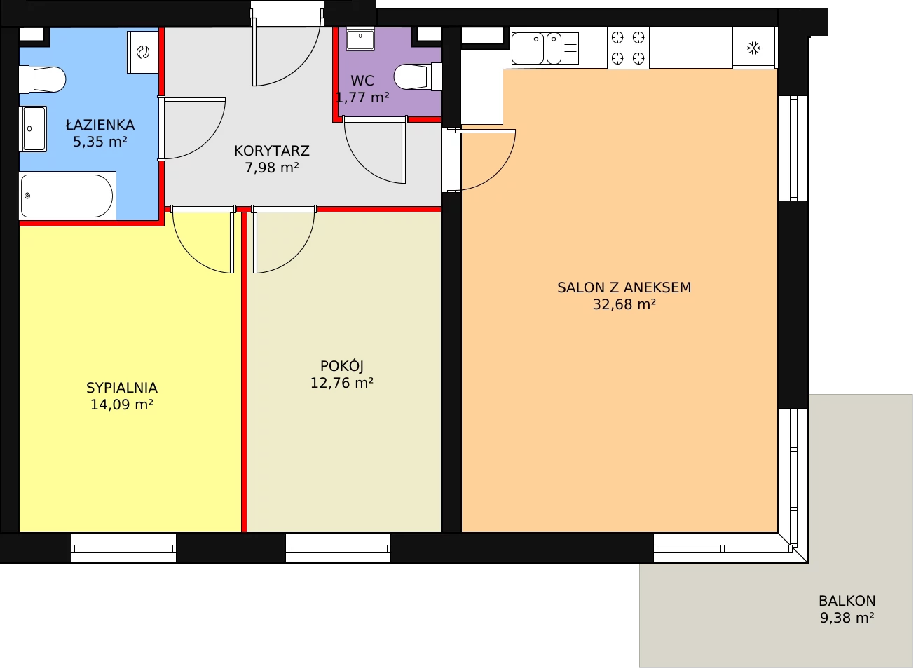 Mieszkanie 74,63 m², piętro 1, oferta nr 5/M9, Cukrownia Apartamenty - Etap III, Szczecin, Zachód, Gumieńce, ul. Floriana Krygiera