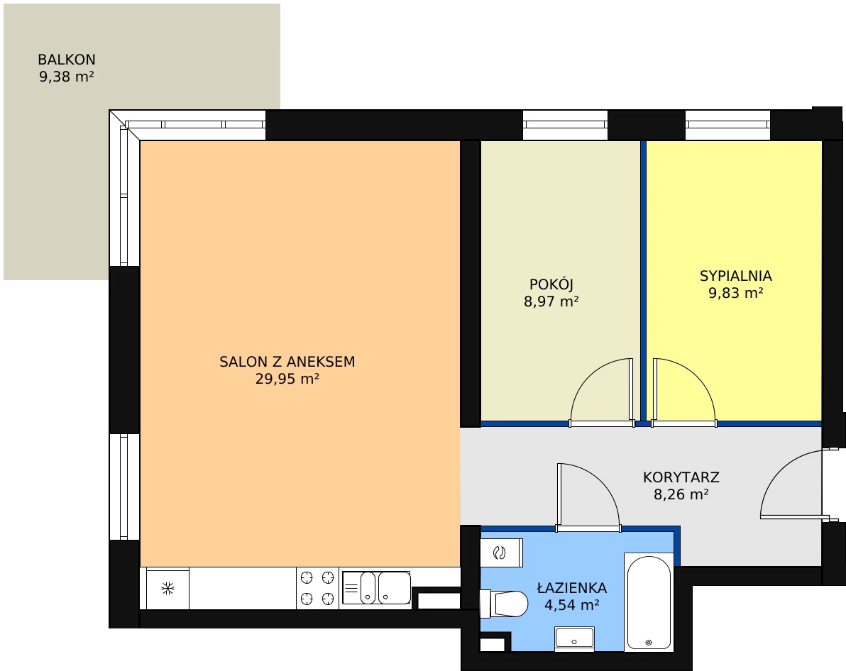 3 pokoje, mieszkanie 61,55 m², parter, oferta nr 6/M5, Cukrownia Apartamenty - Etap III, Szczecin, Zachód, Gumieńce, ul. Floriana Krygiera