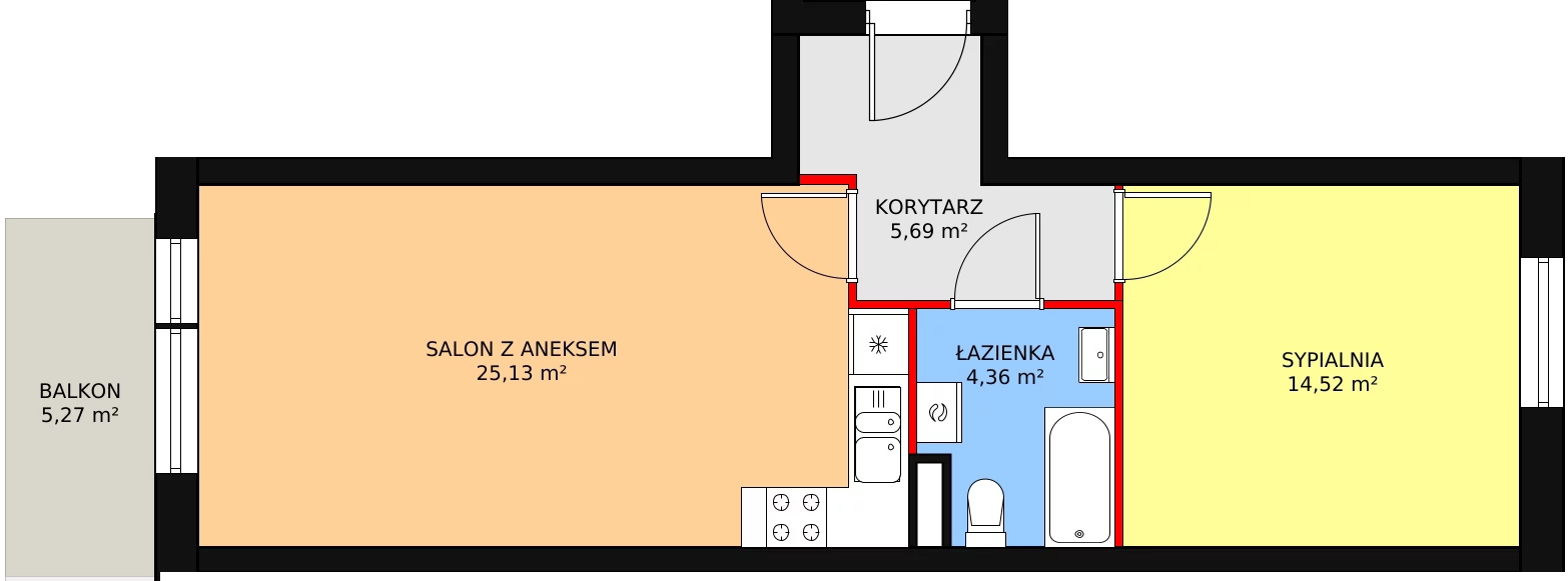 2 pokoje, mieszkanie 49,70 m², piętro 1, oferta nr 6/M7, Cukrownia Apartamenty - Etap III, Szczecin, Zachód, Gumieńce, ul. Floriana Krygiera