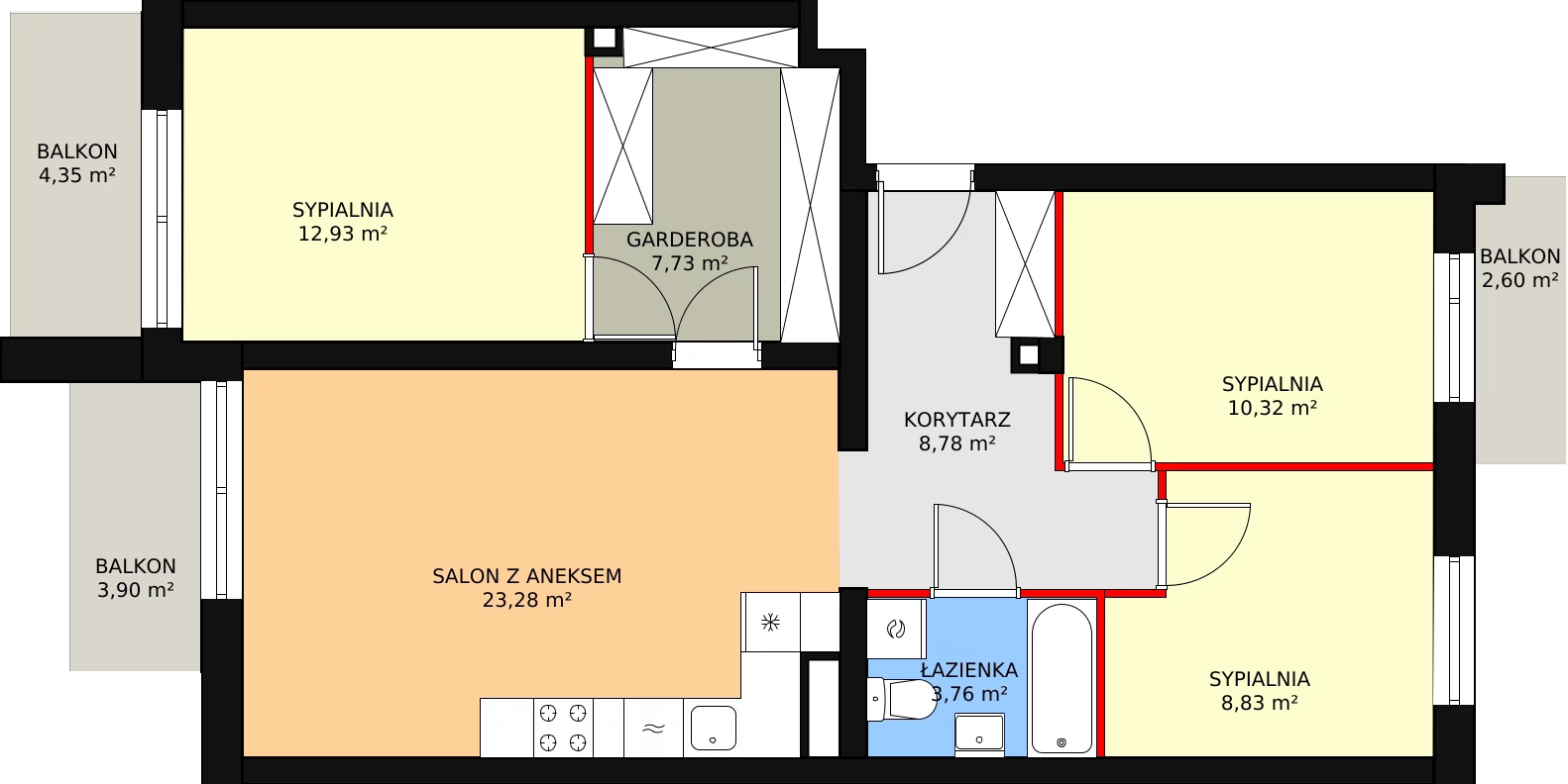 4 pokoje, mieszkanie 75,63 m², piętro 2, oferta nr 2/M5, Literacka Skwer - etap C, Poznań, Strzeszyn, ul. Literacka