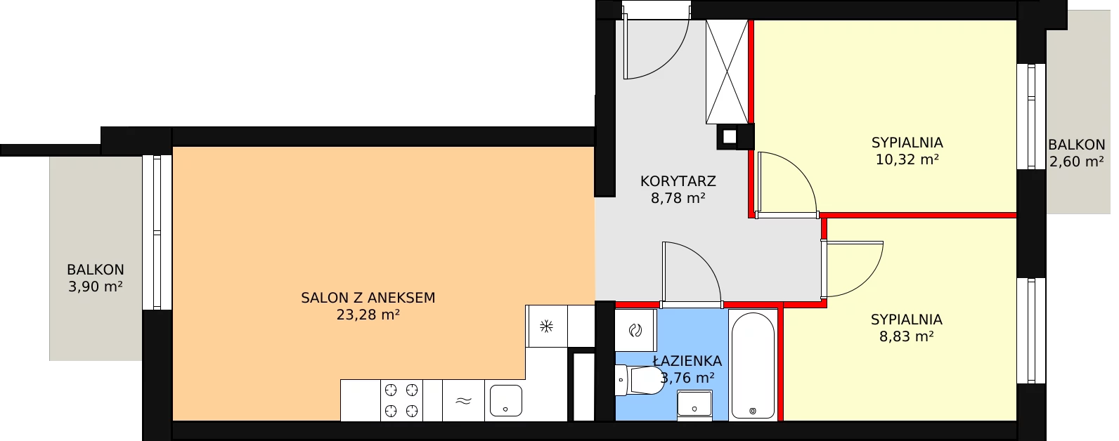 3 pokoje, mieszkanie 54,97 m², piętro 1, oferta nr 5/M4, Literacka Skwer - etap C, Poznań, Strzeszyn, ul. Literacka