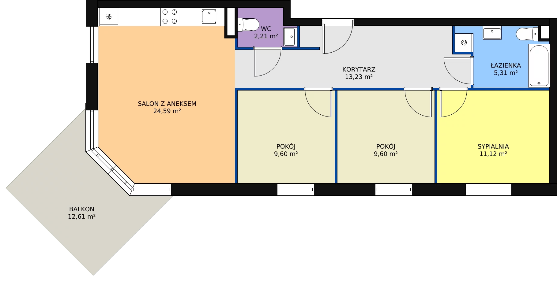Zalety mieszkania 75.66 m², 2/M10