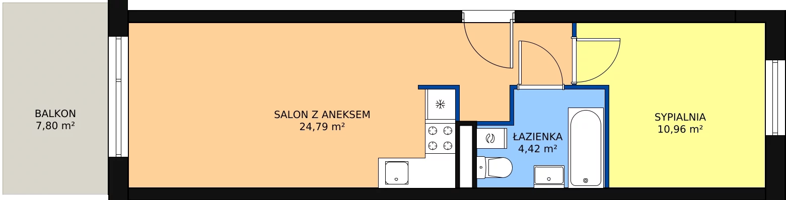 2 pokoje, mieszkanie 40,17 m², parter, oferta nr 3/M1, Osiedle Europejskie - Budynek 19, Gorzów Wielkopolski, Plac Unii Europejskiej 4A-D