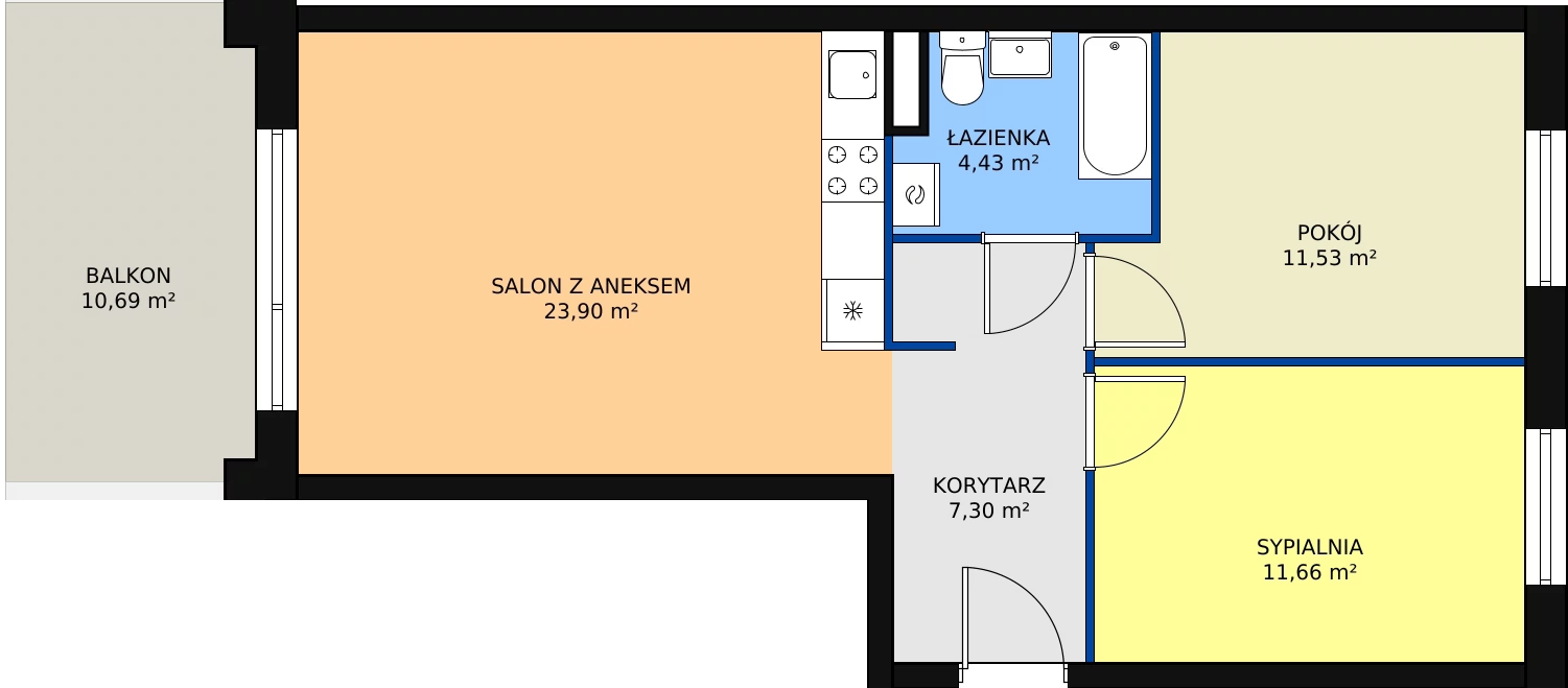 Zalety mieszkania 58.82 m², 3/M9