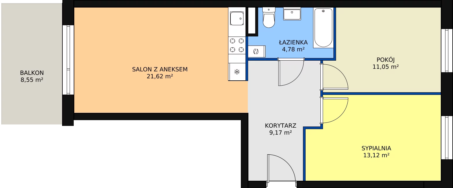 Zalety mieszkania 59.74 m², 4/M6