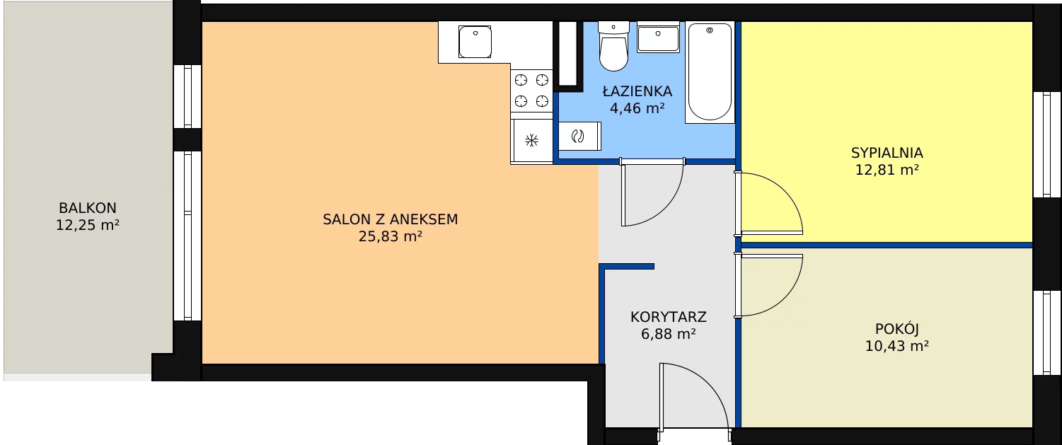Zalety mieszkania 60.41 m², 5/M9