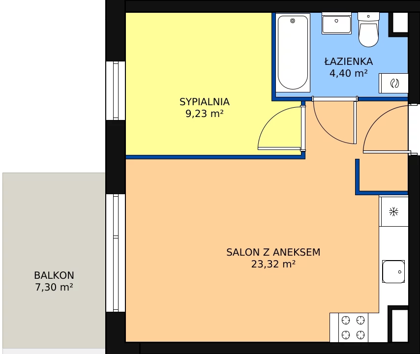 Zalety mieszkania 36.95 m², 6/M2