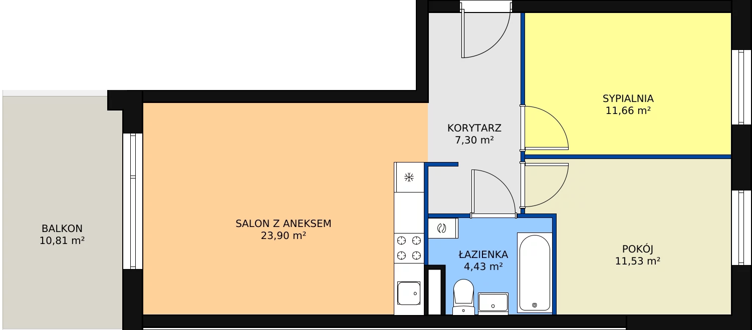 Zalety mieszkania 58.82 m², 6/M7