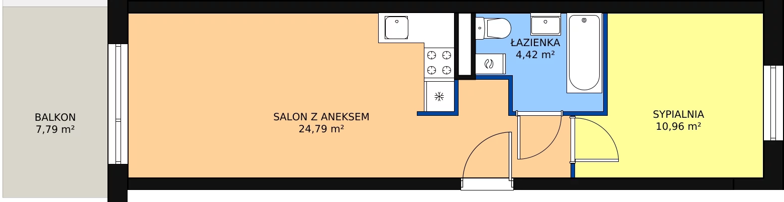 Zalety mieszkania 40.17 m², 6/M15