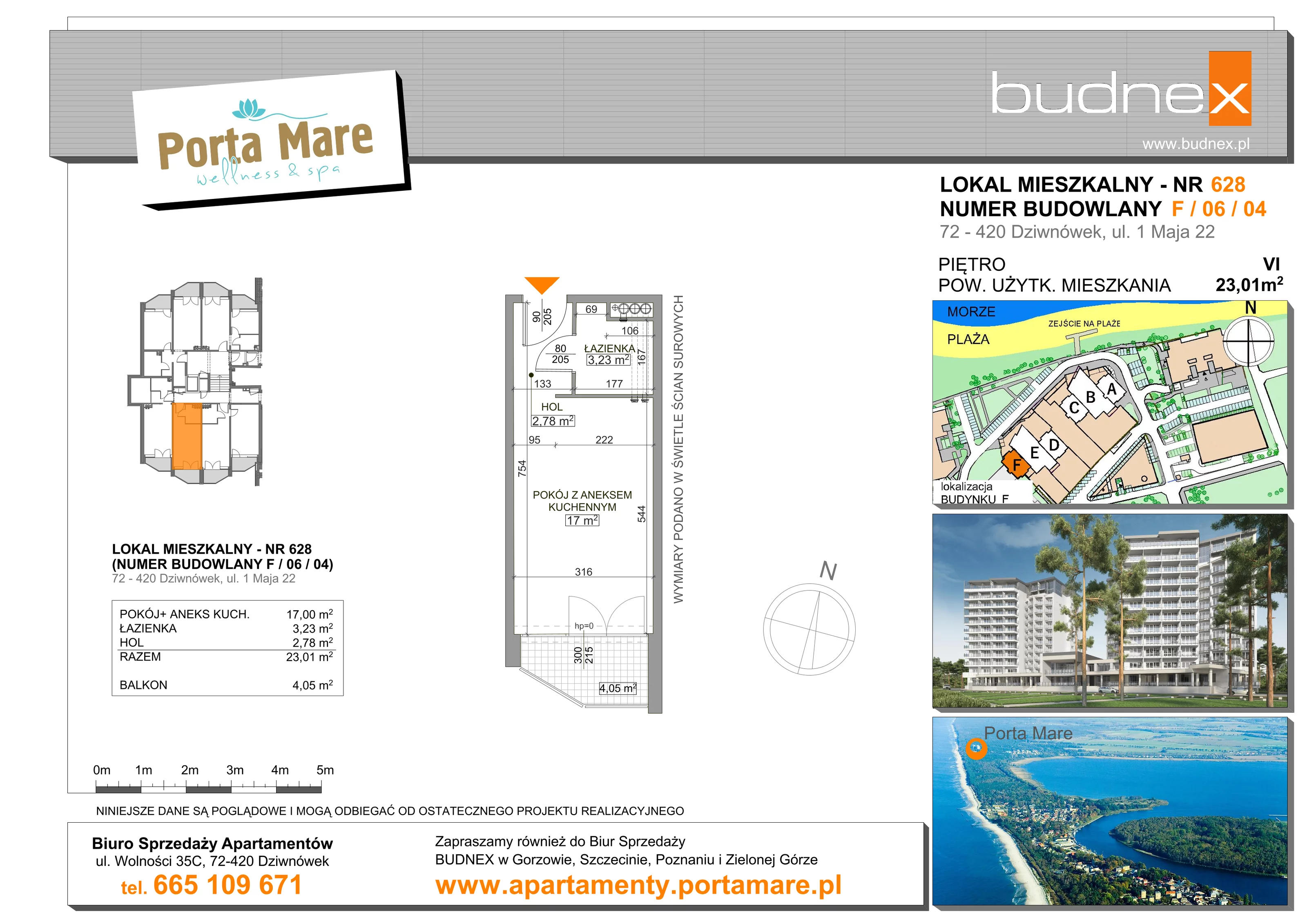 Apartament 23,01 m², piętro 6, oferta nr 628, Porta Mare Wellness & Spa, Dziwnówek, ul. Wolności
