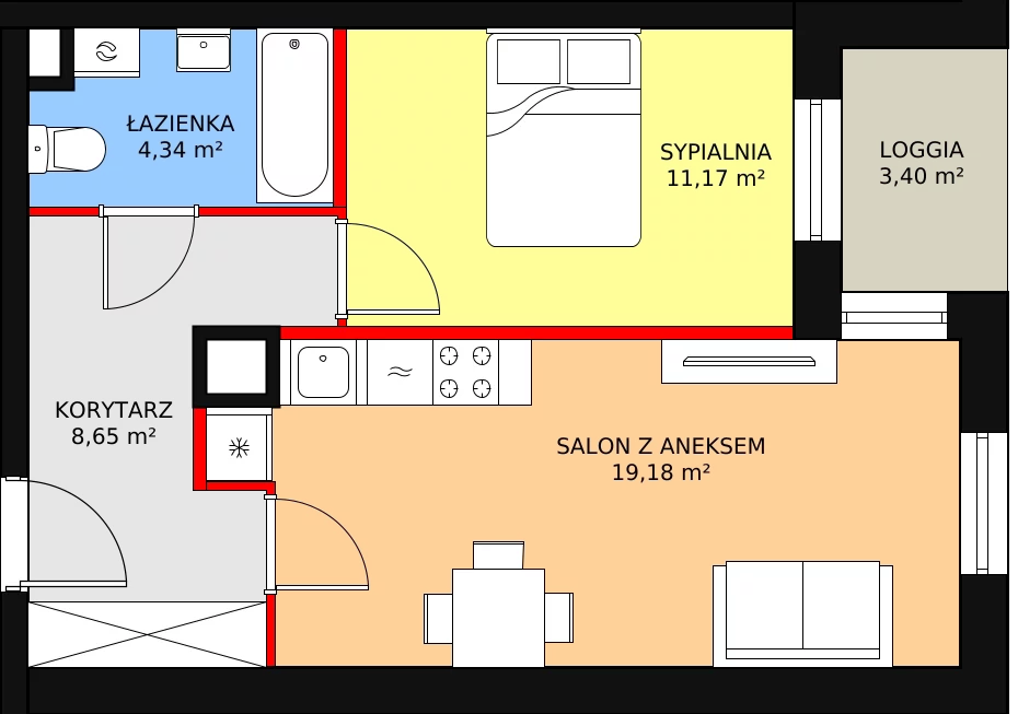 Mieszkanie 43,34 m², parter, oferta nr D53, Garbarska Urban Koncept, Lublin, Bronowice, Bronowice, ul. Garbarska