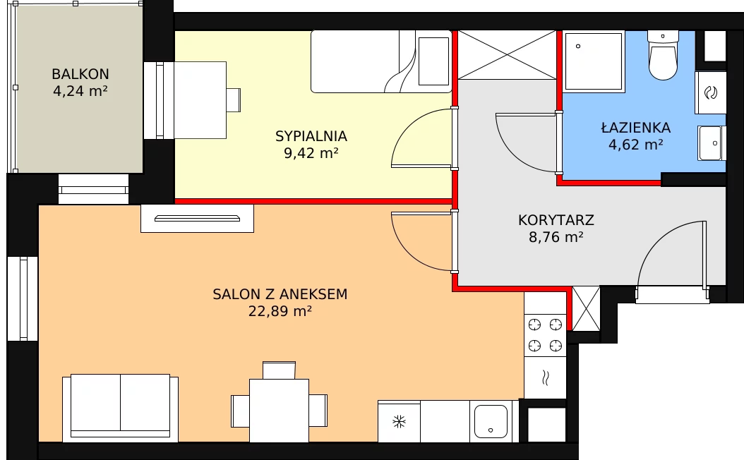 Mieszkanie 45,69 m², parter, oferta nr D54, Garbarska Urban Koncept, Lublin, Bronowice, Bronowice, ul. Garbarska