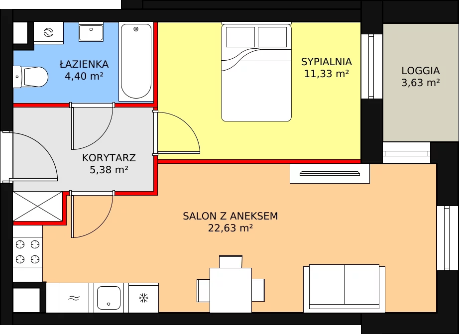 Mieszkanie 43,74 m², parter, oferta nr D86, Garbarska Urban Koncept, Lublin, Bronowice, Bronowice, ul. Garbarska