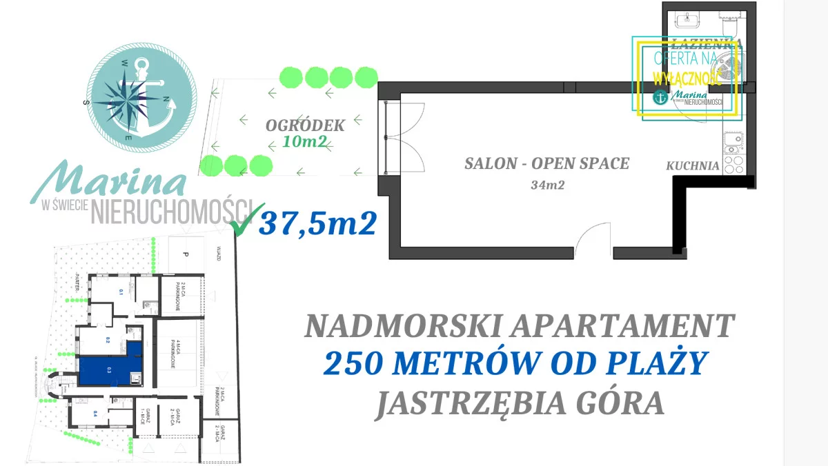 1 pokój, mieszkanie 37,50 m², parter, oferta nr , EC151730241, Jastrzębia Góra, Derdowskiego