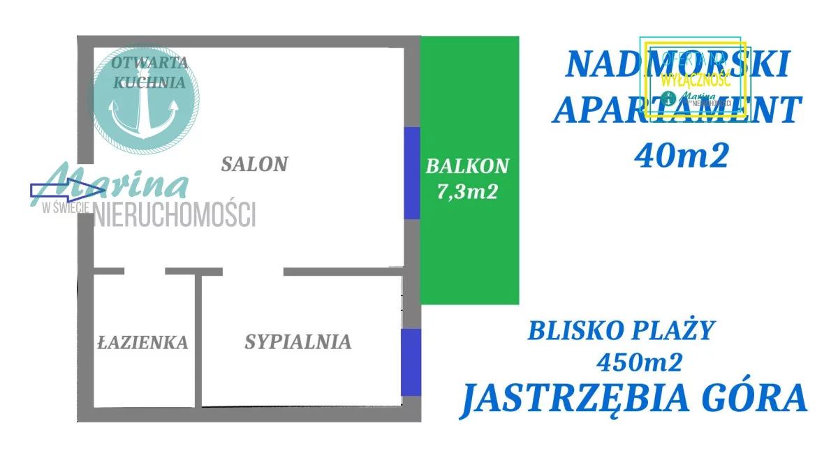 2 pokoje, mieszkanie 40,00 m², piętro 2, oferta nr , EC888900690, Jastrzębia Góra, Aleksandra De Rosse