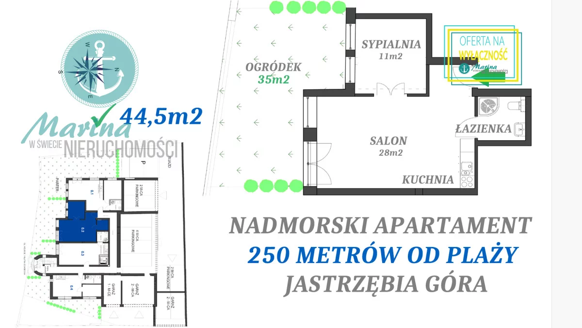 2 pokoje, mieszkanie 44,50 m², parter, oferta nr , EC427154, Jastrzębia Góra, Derdowskiego
