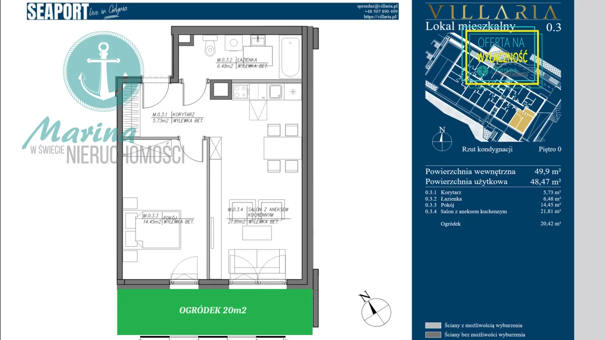 2 pokoje, mieszkanie 50,00 m², parter, oferta nr , EC750196459, Gdynia, Grabówek, Grabówek, Hugo Kołłątaja