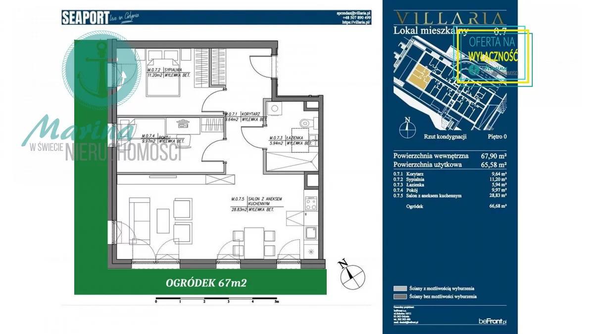 3 pokoje, mieszkanie 68,00 m², parter, oferta nr , EC746304167, Gdynia, Grabówek, Grabówek, Hugo Kołłątaja