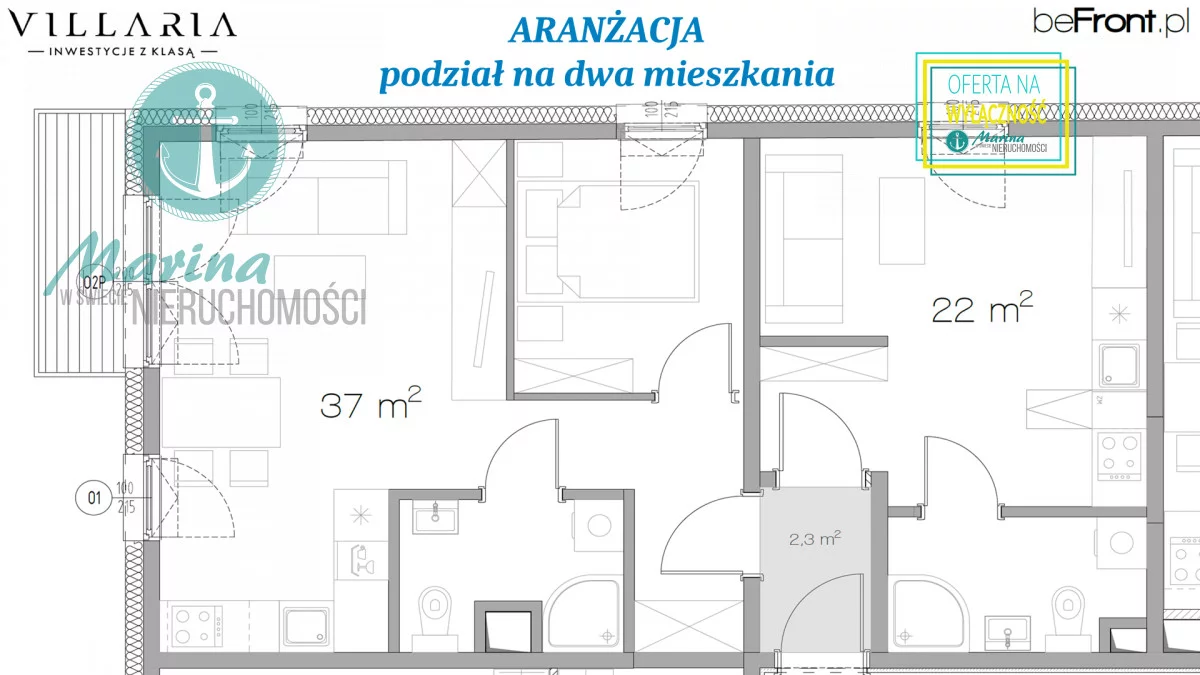 3 pokoje, mieszkanie 63,29 m², piętro 2, oferta nr , EC682395965, Gdynia, Grabówek, Grabówek, Hugo Kołłątaja