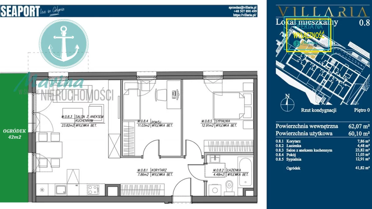 3 pokoje, mieszkanie 62,00 m², parter, oferta nr , EC446224111, Gdynia, Grabówek, Grabówek, Hugo Kołłątaja
