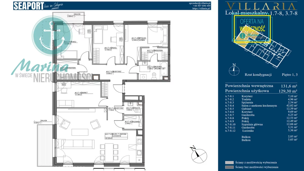 5 pokoi, mieszkanie 132,00 m², piętro 1, oferta nr , EC632920093, Gdynia, Grabówek, Grabówek, Hugo Kołłątaja