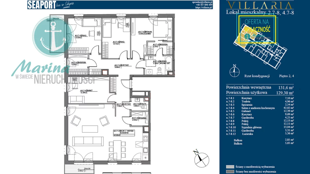5 pokoi, mieszkanie 132,00 m², piętro 2, oferta nr , EC952552517, Gdynia, Grabówek, Grabówek, Hugo Kołłątaja