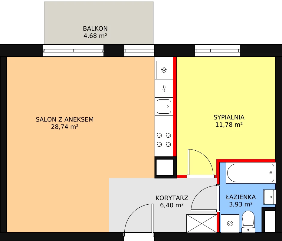 Mieszkanie 49,85 m², piętro 2, oferta nr 3A/79, Osiedle Idea Orion, Radom, Wacyn, ul. Listopadowa