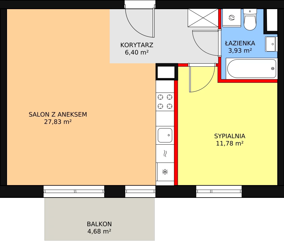 Mieszkanie 49,95 m², piętro 1, oferta nr 3A/9, Osiedle Idea Orion, Radom, Wacyn, ul. Listopadowa