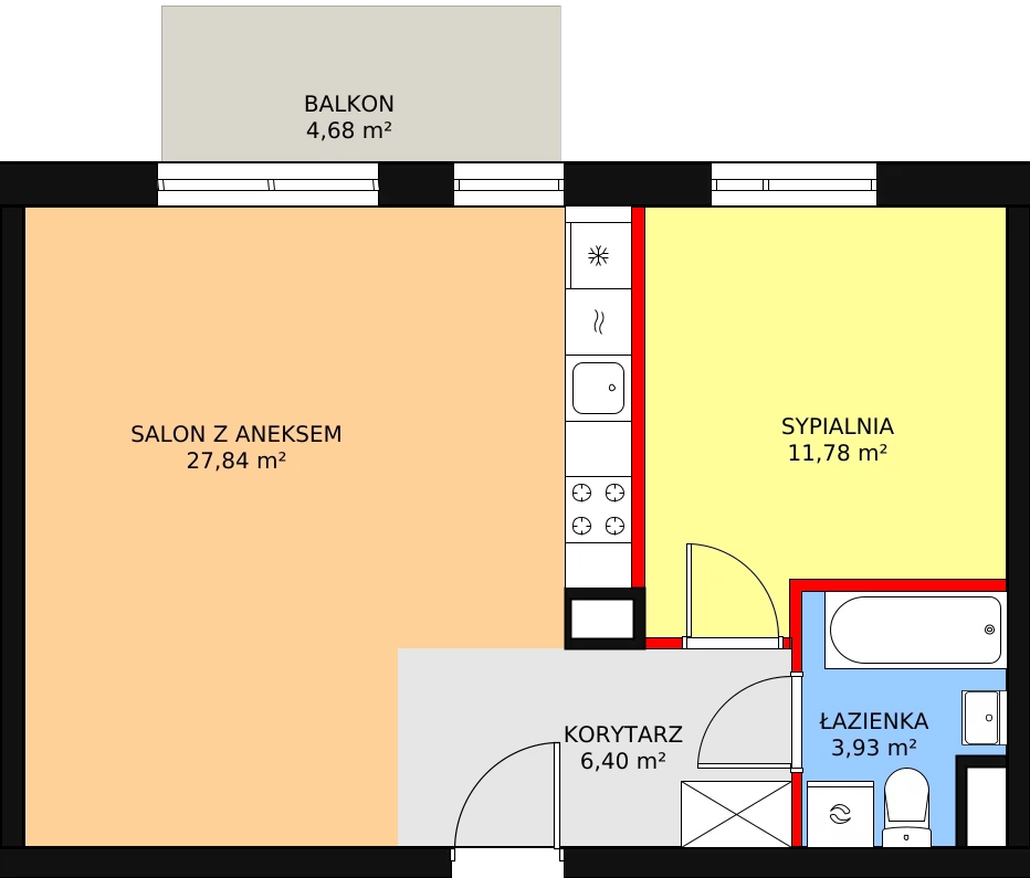 Mieszkanie 49,95 m², piętro 1, oferta nr 3A/70, Osiedle Idea Orion, Radom, Wacyn, ul. Listopadowa