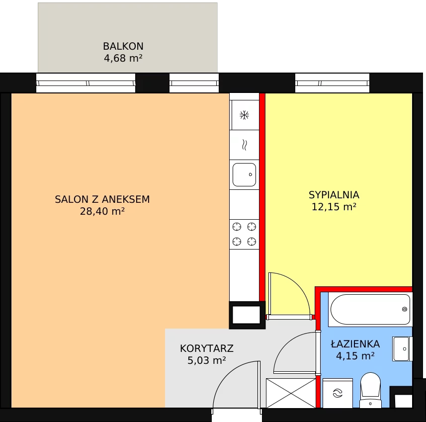 Mieszkanie 49,73 m², piętro 1, oferta nr 3A/13, Osiedle Idea Orion, Radom, Wacyn, ul. Listopadowa