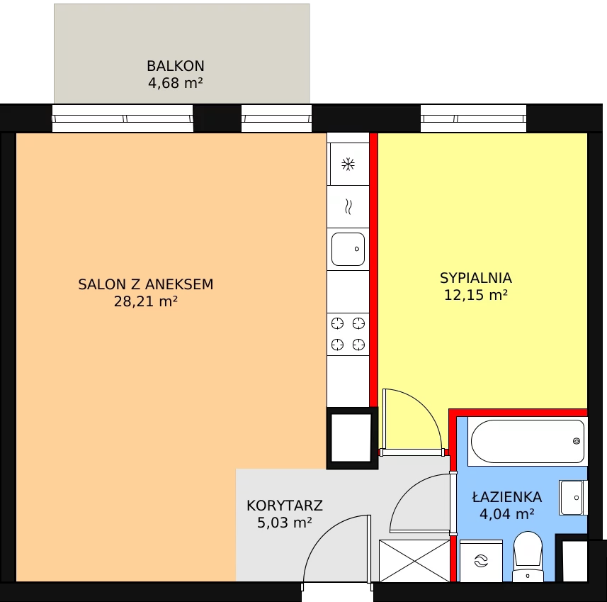 Mieszkanie 49,43 m², piętro 3, oferta nr 3A/31, Osiedle Idea Orion, Radom, Wacyn, ul. Listopadowa