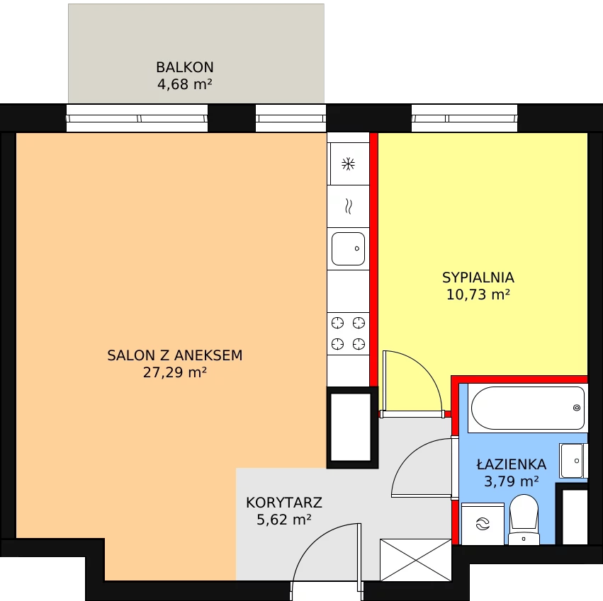 Mieszkanie 47,43 m², piętro 4, oferta nr 3A/37, Osiedle Idea Orion, Radom, Wacyn, ul. Listopadowa