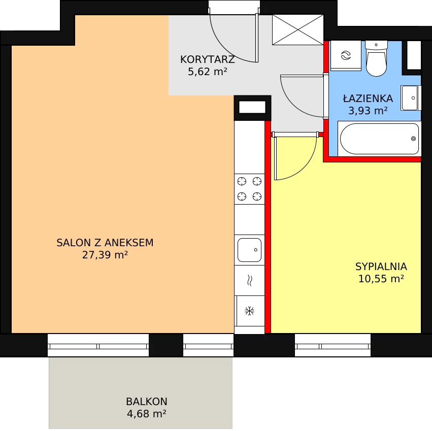 Mieszkanie 47,49 m², parter, oferta nr 3A/56, Osiedle Idea Orion, Radom, Wacyn, ul. Listopadowa