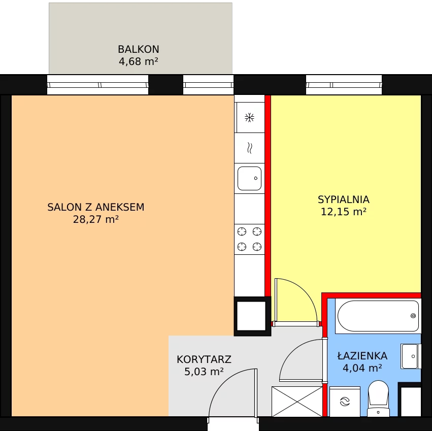 Mieszkanie 49,49 m², piętro 2, oferta nr 3A/21, Osiedle Idea Orion, Radom, Wacyn, ul. Listopadowa