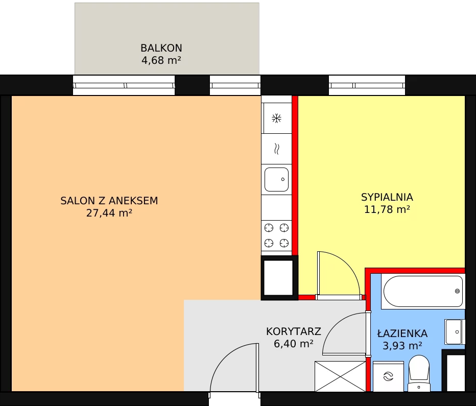 Mieszkanie 49,75 m², piętro 3, oferta nr 3A/88, Osiedle Idea Orion, Radom, Wacyn, ul. Listopadowa