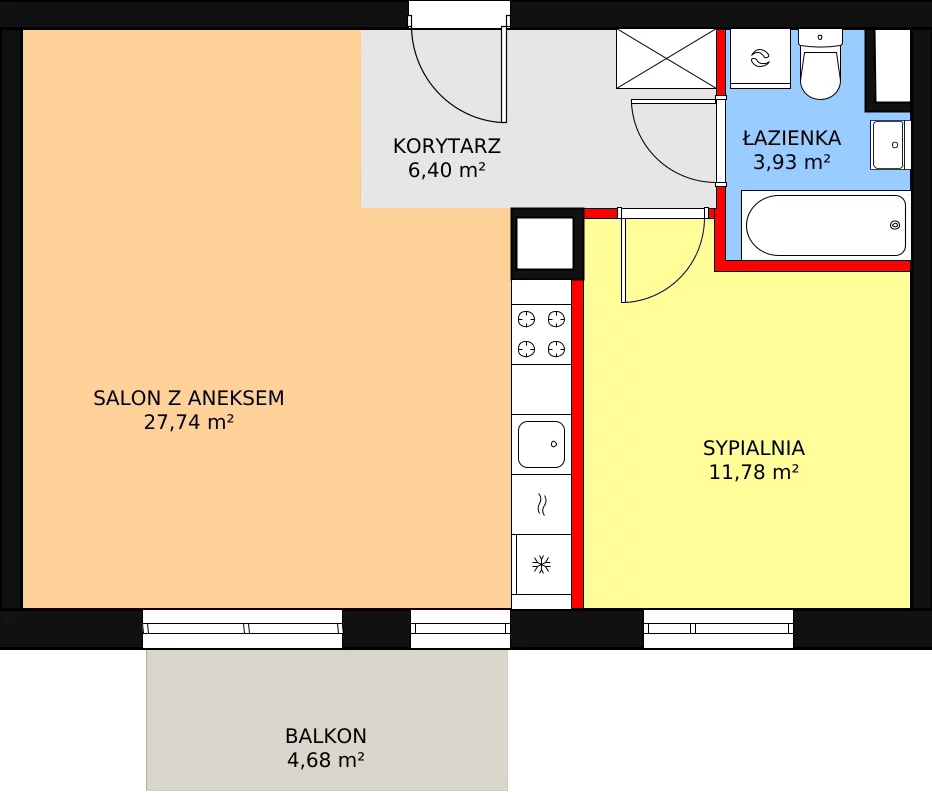 Mieszkanie 49,85 m², piętro 2, oferta nr 3A/18, Osiedle Idea Orion, Radom, Wacyn, ul. Listopadowa