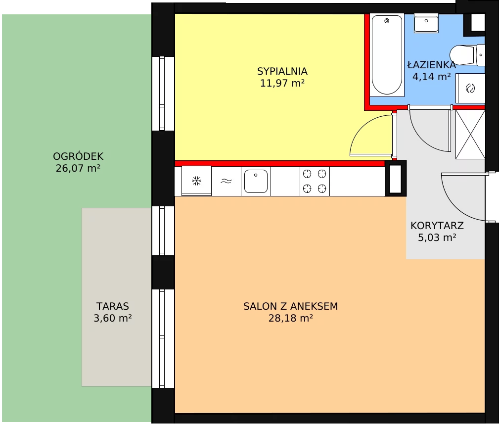 Mieszkanie 49,32 m², parter, oferta nr 3A/6, Osiedle Idea Orion, Radom, Wacyn, ul. Listopadowa