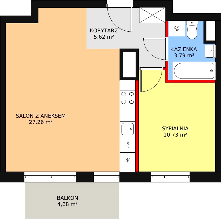 Mieszkanie 47,40 m², piętro 4, oferta nr 3A/92, Osiedle Idea Orion, Radom, Wacyn, ul. Listopadowa